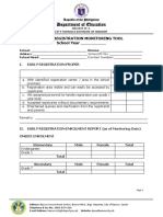 Department of Education: Early Registration Monitoring Tool School Year