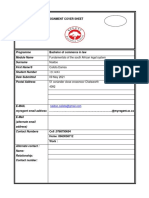 Appendix A: Assignment Cover Sheet