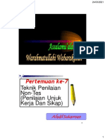 PERTEMUAN 7 - Teknik Penilaian Non-Tes (Penilaian Unjuk Kerja Dan Sikap)