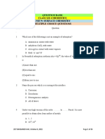 Question Bank Class Xii (Chemistry) Unit 9: Surface Chemistry Multiple Choice Questions