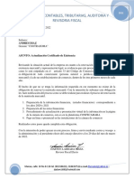 Notificacion 1. Renovacion Certificado de Existencia