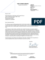 Senator Bracy Letter To The FL Department of Agriculture RE-Icon Park Tragedy 3.29.2022