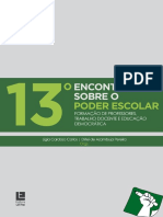 13º Encontro Sobre o Poder Escolar - Formação de Professores, Trabalho Docente e Educação