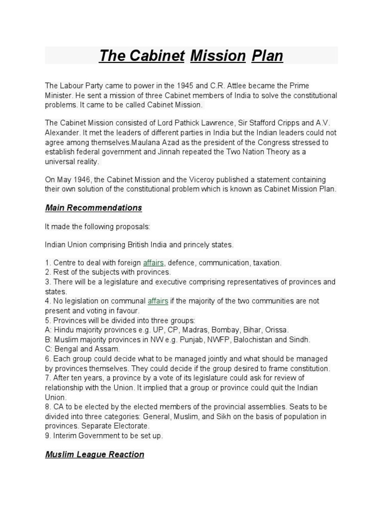 The Mission Plan Main PDF South Asia