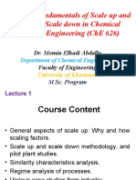 Fundamentals of Scale Up and Scale Down in Chemical Engineering (Che 626)