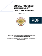 Chemical Process Technology Laboratory Manual: 5 Semester