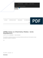 CBSE Class 11 Chemistry Notes: Ionic Equilibrium: Home Cbse Icse / Isc State Boards Ncert Mock Tests