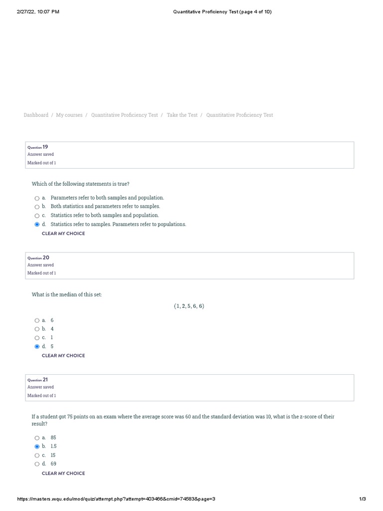 What Is Quantitative Proficiency Test