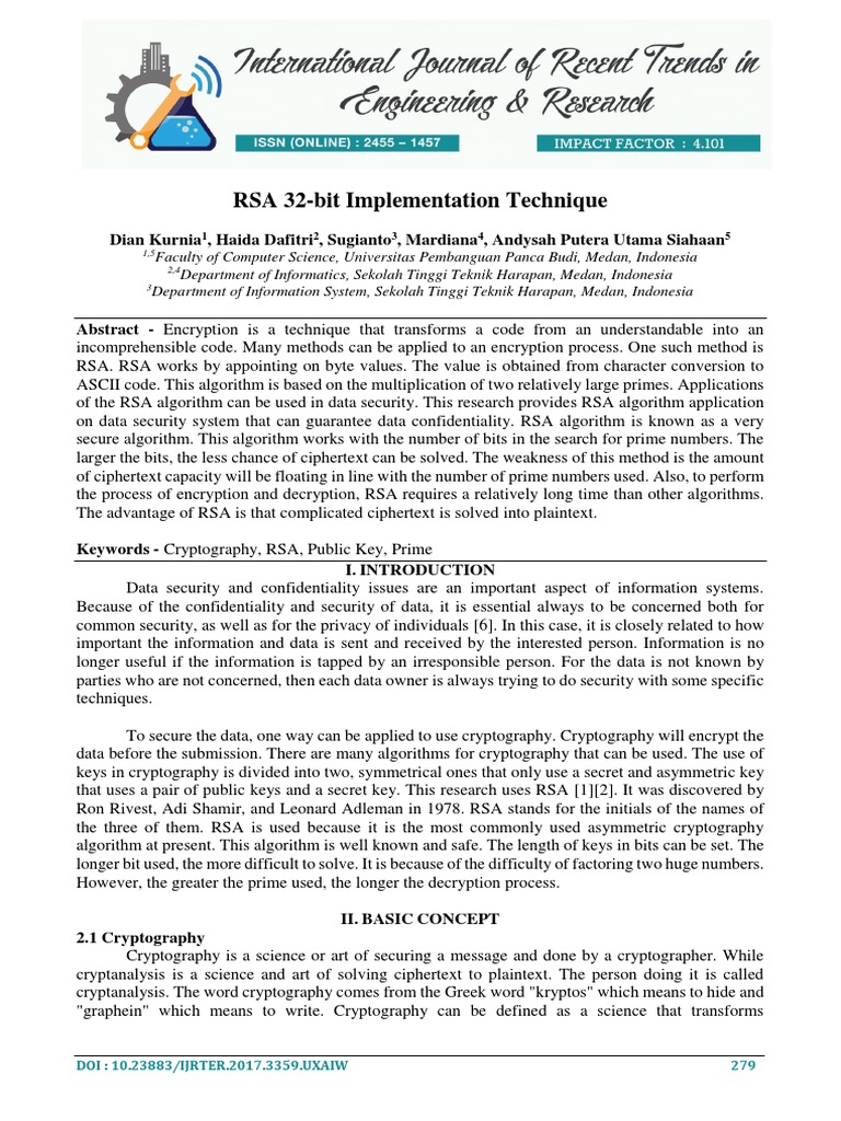 RSA Encryption Implementation Techniques | PDF | Cryptography | Key ...