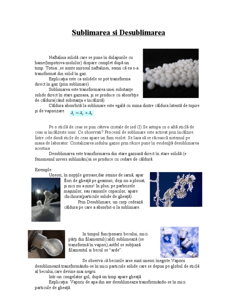 Sublimarea Si Desublimarea | PDF