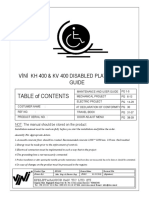 Vini KH 400 & KV 400 Disabled Platform User Guide: NOT: The Manual Should Be Stored On The Product