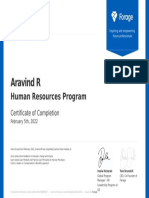 Aravind R: Human Resources Program