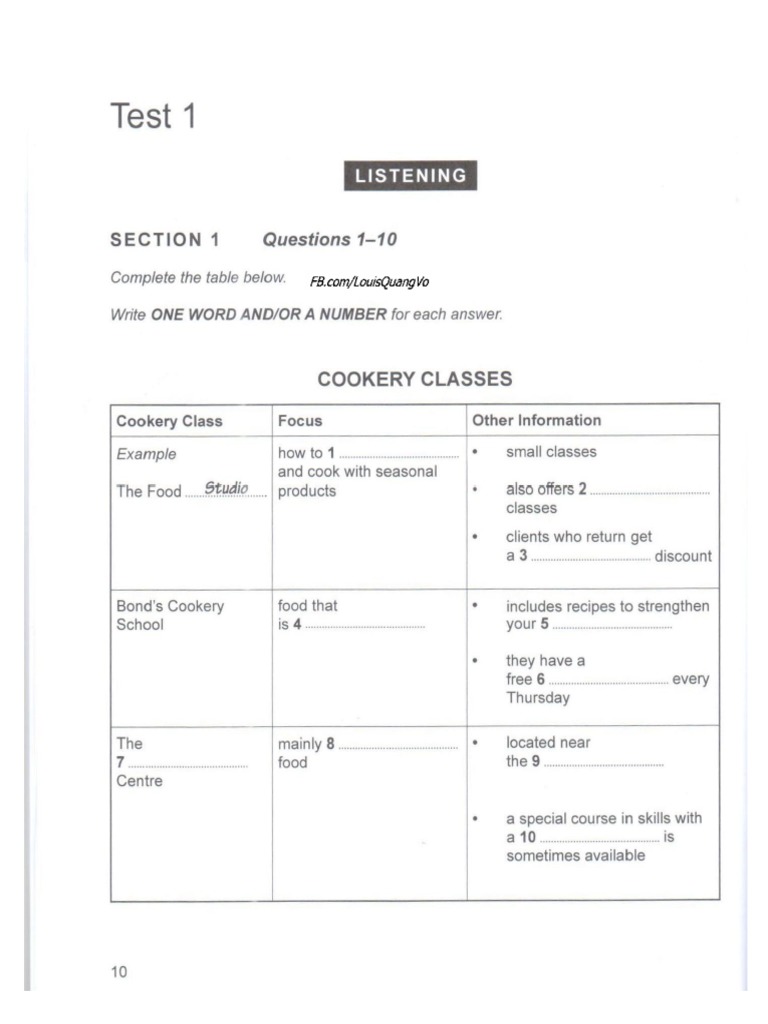 Cambridge Practice Tests 1 For IELTS 13 (Listening) | PDF
