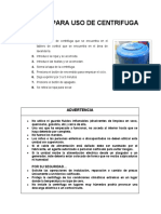 MANUAL PARA USO DE Centrifuga