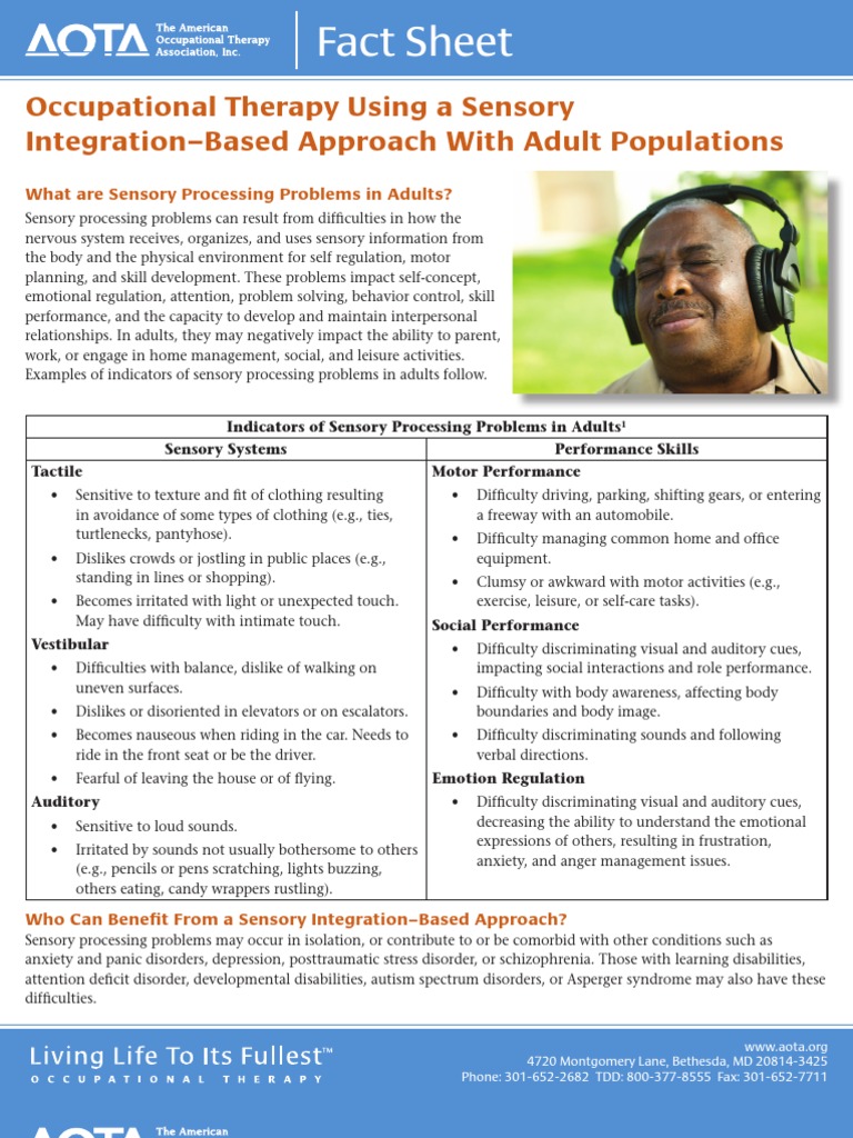 Occupational Therapy Using A Sensory IntegrationBased Approach With