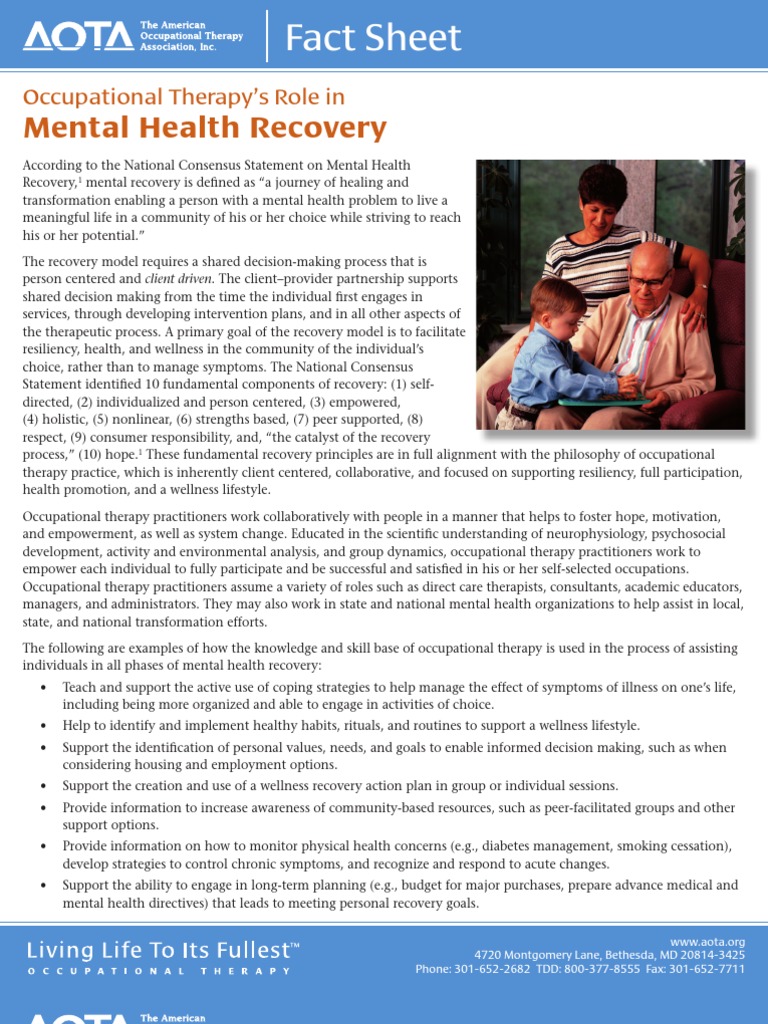 Occupational Therapy's Role in Mental Health Recovery | PDF | Recovery ...