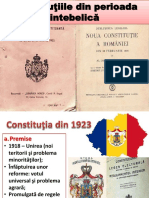 Constituţiile Din Perioada Interbelică - Prezentare