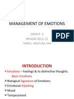Management of Emotions: Group - 3 XPGDM 2011-12