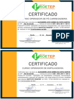 Certificados de curso NR Proetep