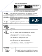 I. .Objectives: Lesson Plan For Mathematics 8