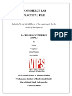 E-Commerce Lab Practical File: Submitted in Partial Fulfillment of The Requirements For The Award of The Degree of