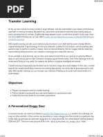 Transfer Learning: Objectives