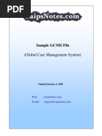 (Global Case Management System) : Sample GCMS File