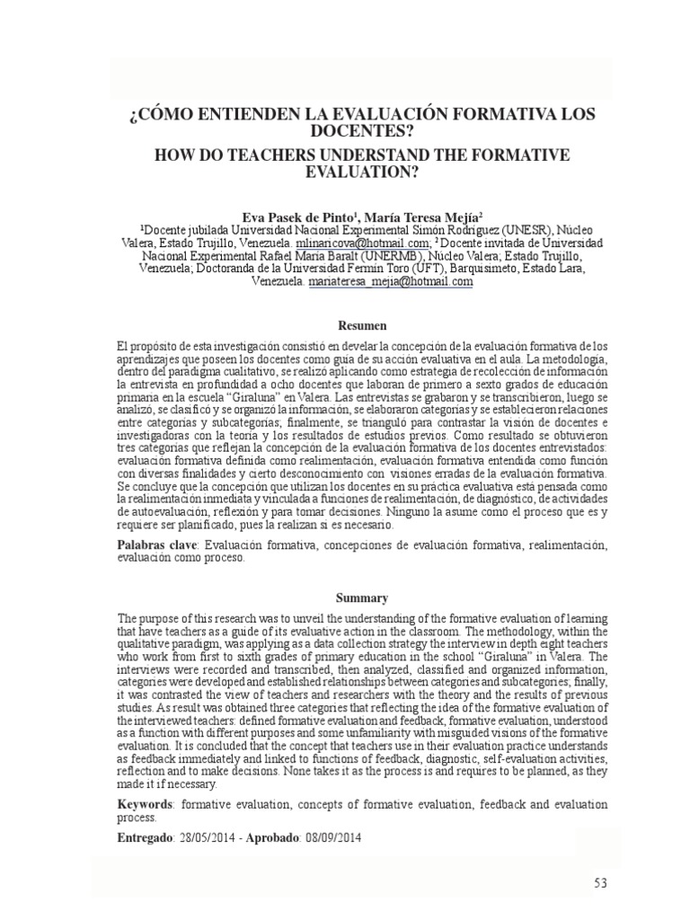 Cómo Entienden La Evaluacion Los Docentes | PDF | Evaluación | Aprendizaje