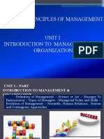 Mg8591 - Principles of Management Unit I Introduction To Management and Organization