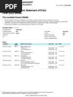CIE Direct Electronic Statement of Entry June 2022 Series: The Levelfield School (IN268)