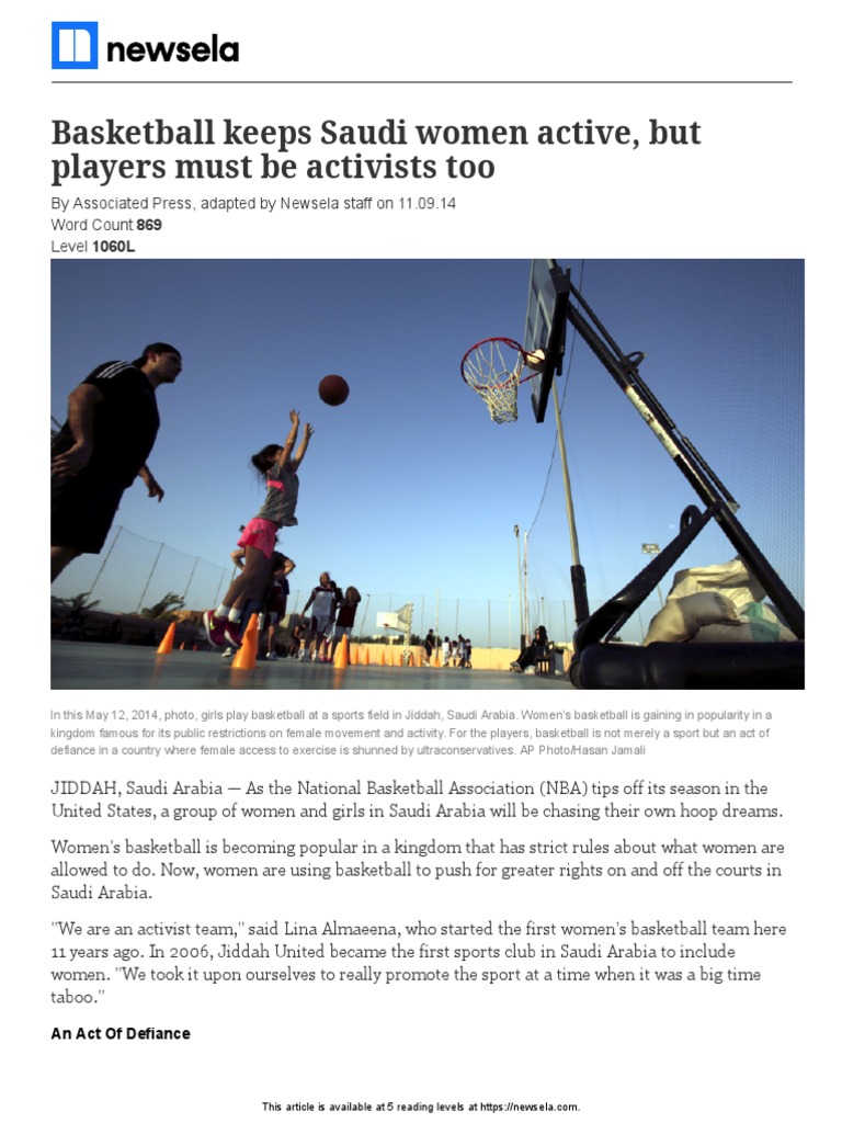 Saudi Women Empowered Through Basketball | PDF | Saudi Arabia
