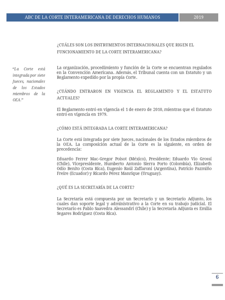Abc de La Corte Interamericana de Derechos Humanos | PDF | Política ...
