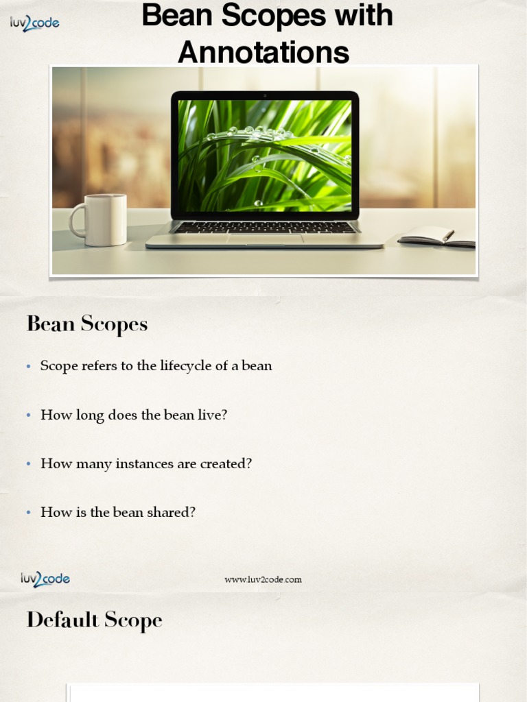 27 Annotations Bean Scopes Overview PDF Scope Science
