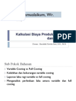 Assalamualaikum, Wr. WB: Kalkulasi Biaya Produksi Penuh Dan Variable