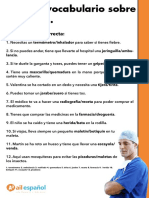 Quiz Ejercicio Vocabulario Lexico Salud Espanol