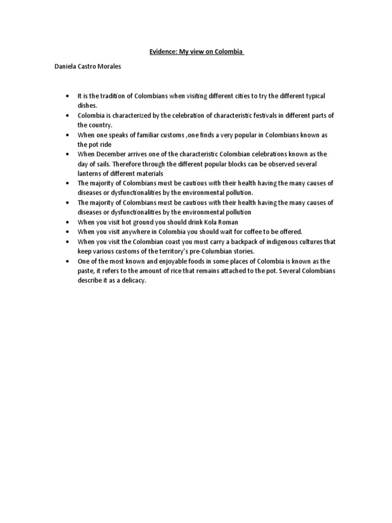 Evidence: My View On Colombia | PDF | Social Science