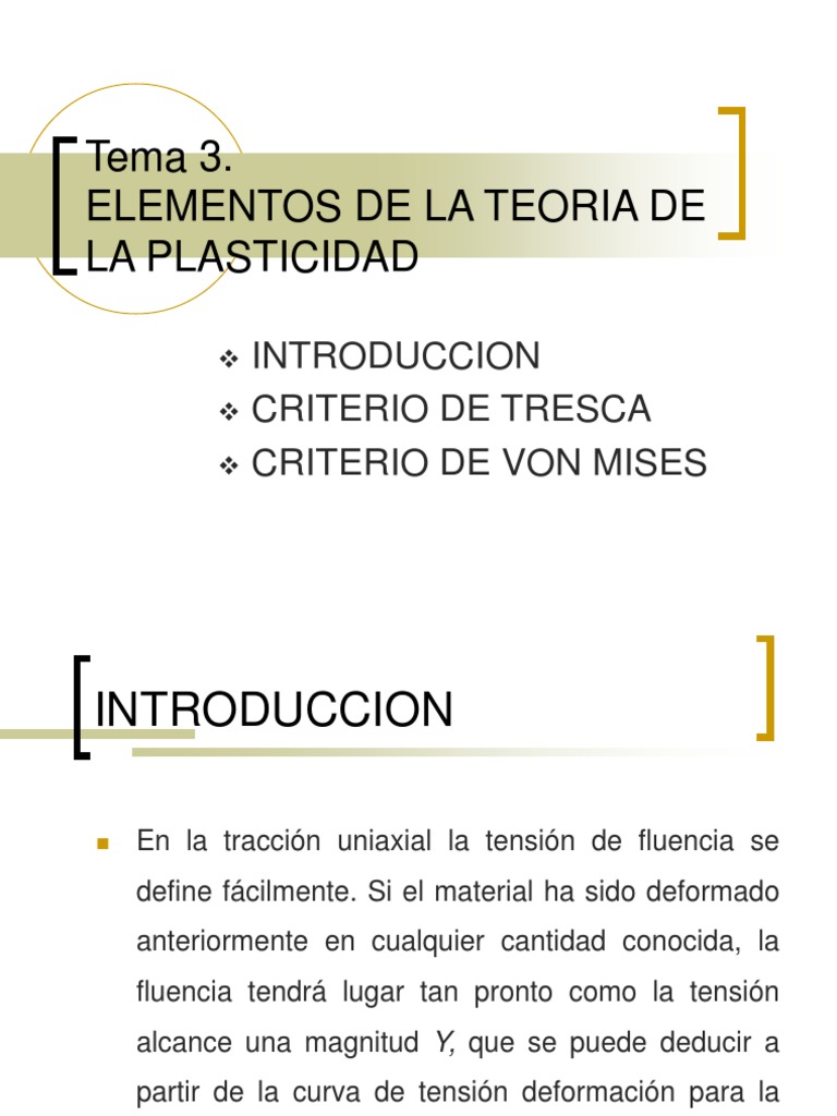 Elementos de La Teoria de Plasticidad PDF Plasticidad (Física