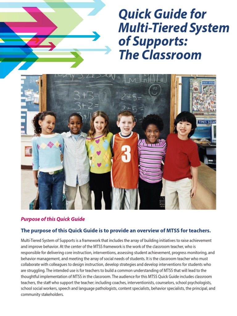 The Purpose of This Quick Guide Is To Provide An Overview of MTSS For Teachers PDF
