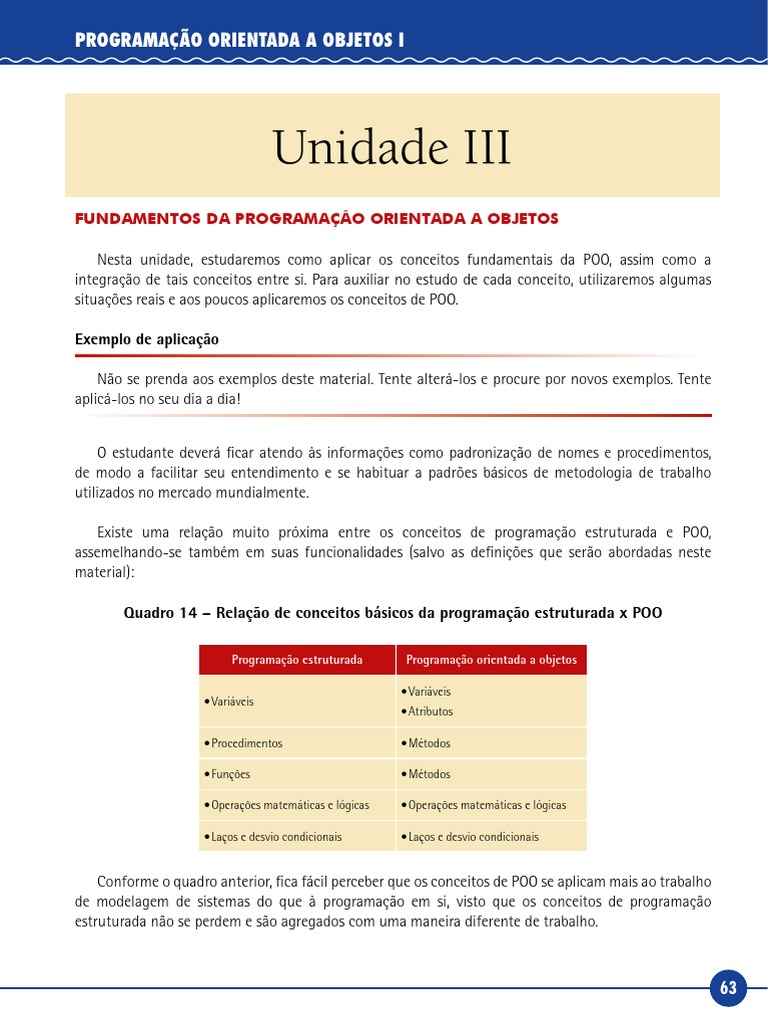 Fundamentos da Programação Orientada a Objetos | PDF | Classe ...