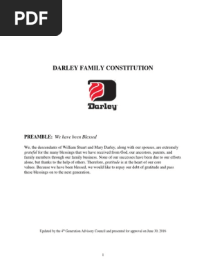 Darley Family Constitution 2021