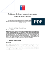 Gobierno Designa Nuevos Directores y Directoras de Servicio (..)