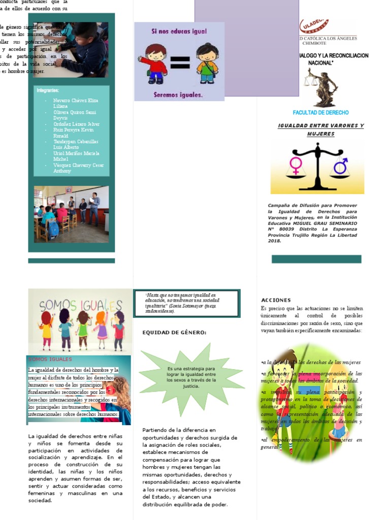 Triptico Igualdad | PDF | Estudios de género | Igualdad de género