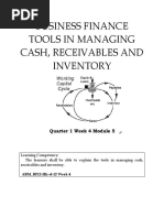 Fourth Quarter Week 3 and Week 4 Module in Business Finance