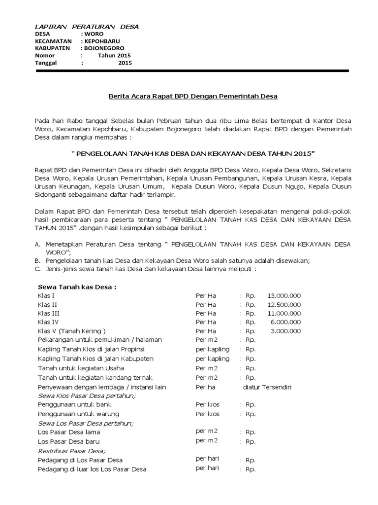 Berita Acara Sewa TKD | PDF