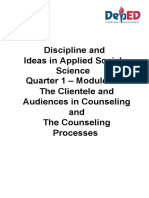 Discipline and Ideas in Applied Social Science Quarter 1 - Module 5: The Clientele and Audiences in Counseling and The Counseling Processes