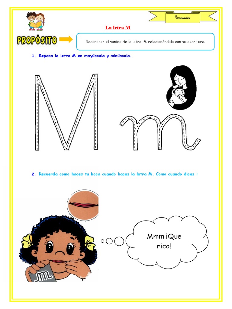 LECTOESCRITURA 2 Letra M | PDF | Artes del Lenguaje y Comunicación