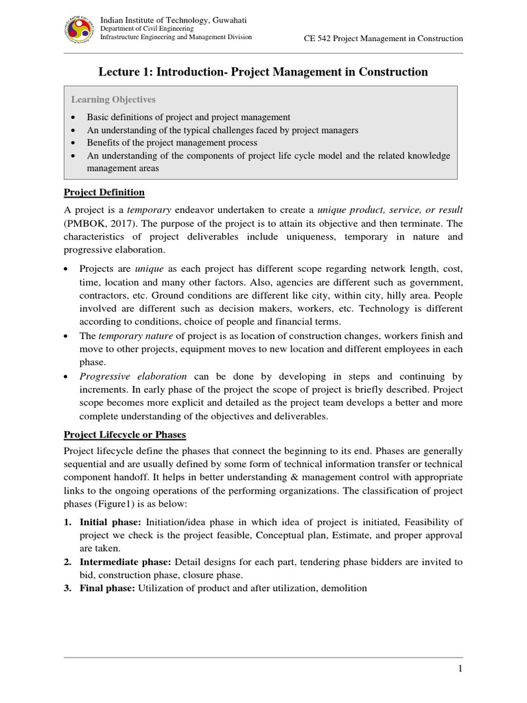 Construction Project Management Basics | PDF | Project Management ...