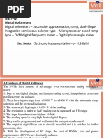 Unit-Iv: Digital Voltmeters: Text Books