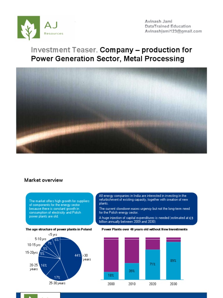 Investment Teaser or Information Memorandum (CIM) Template PDF