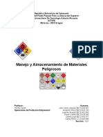 Manejo y Almacenamiento de Materiales Peligrosos